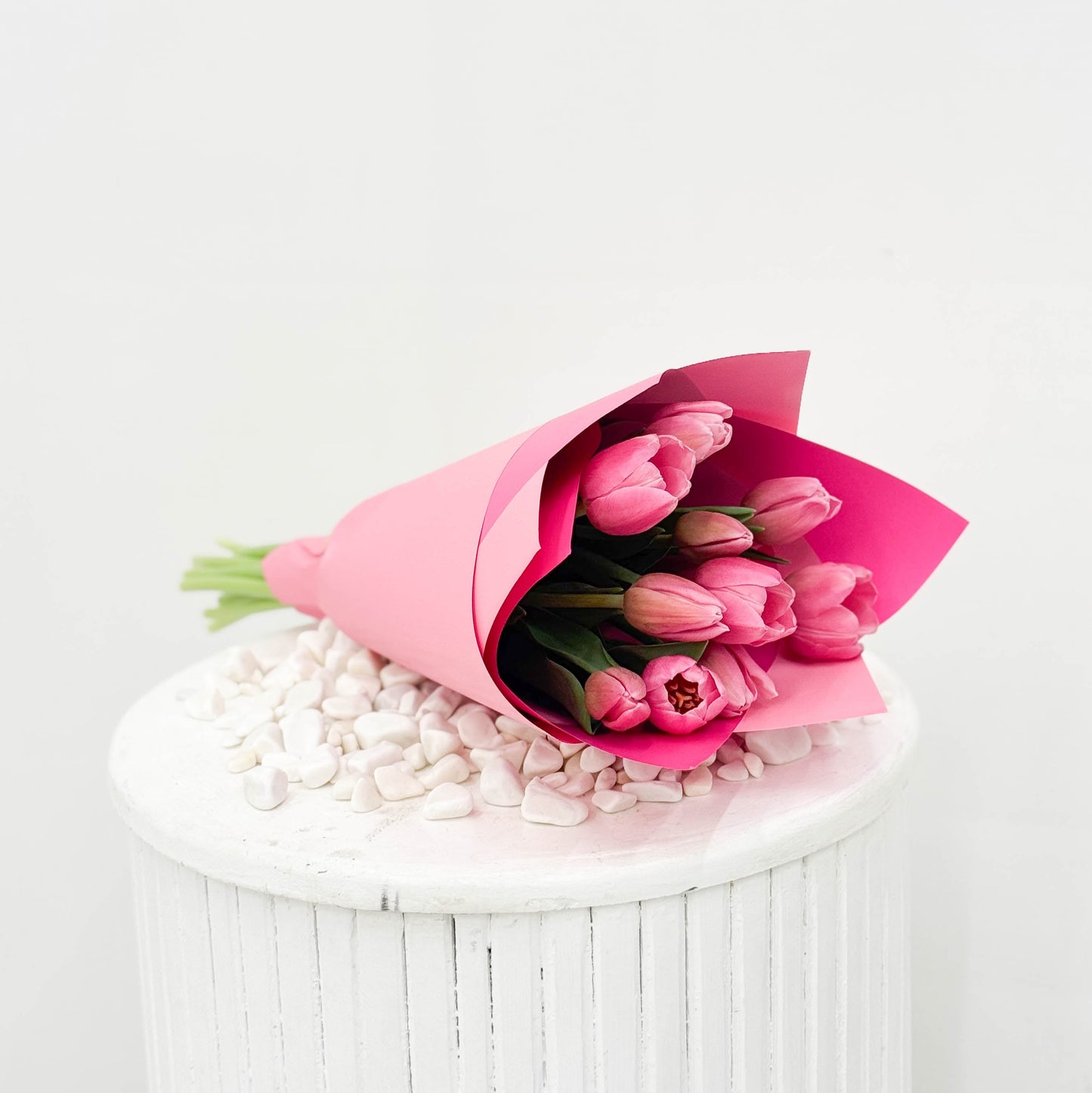 Hand Wrapped Pink Tulips