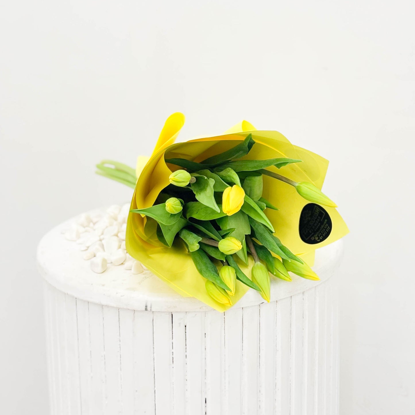 Hand Wrapped Yellow Tulips