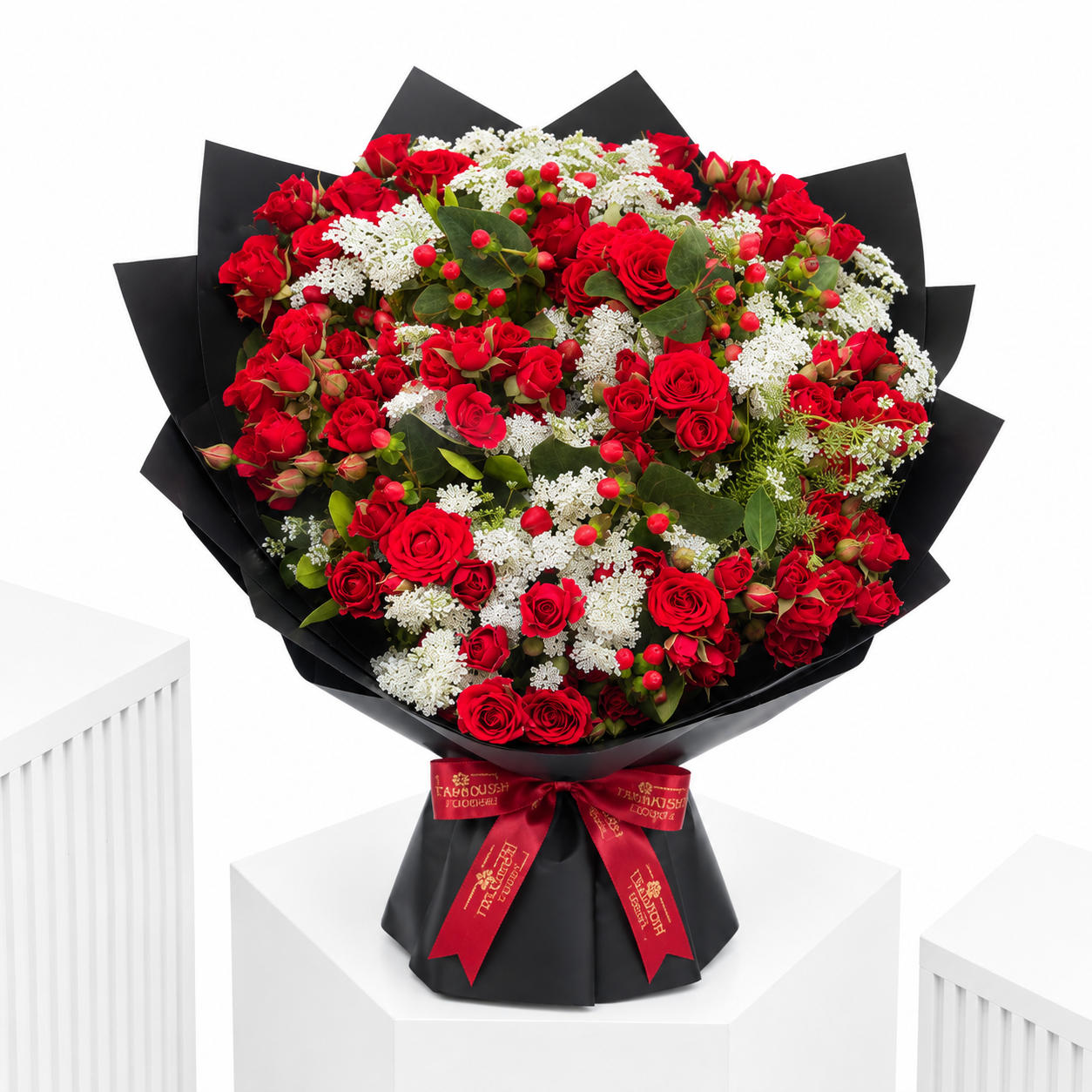 Crimson Velvet Bloom Bouquet