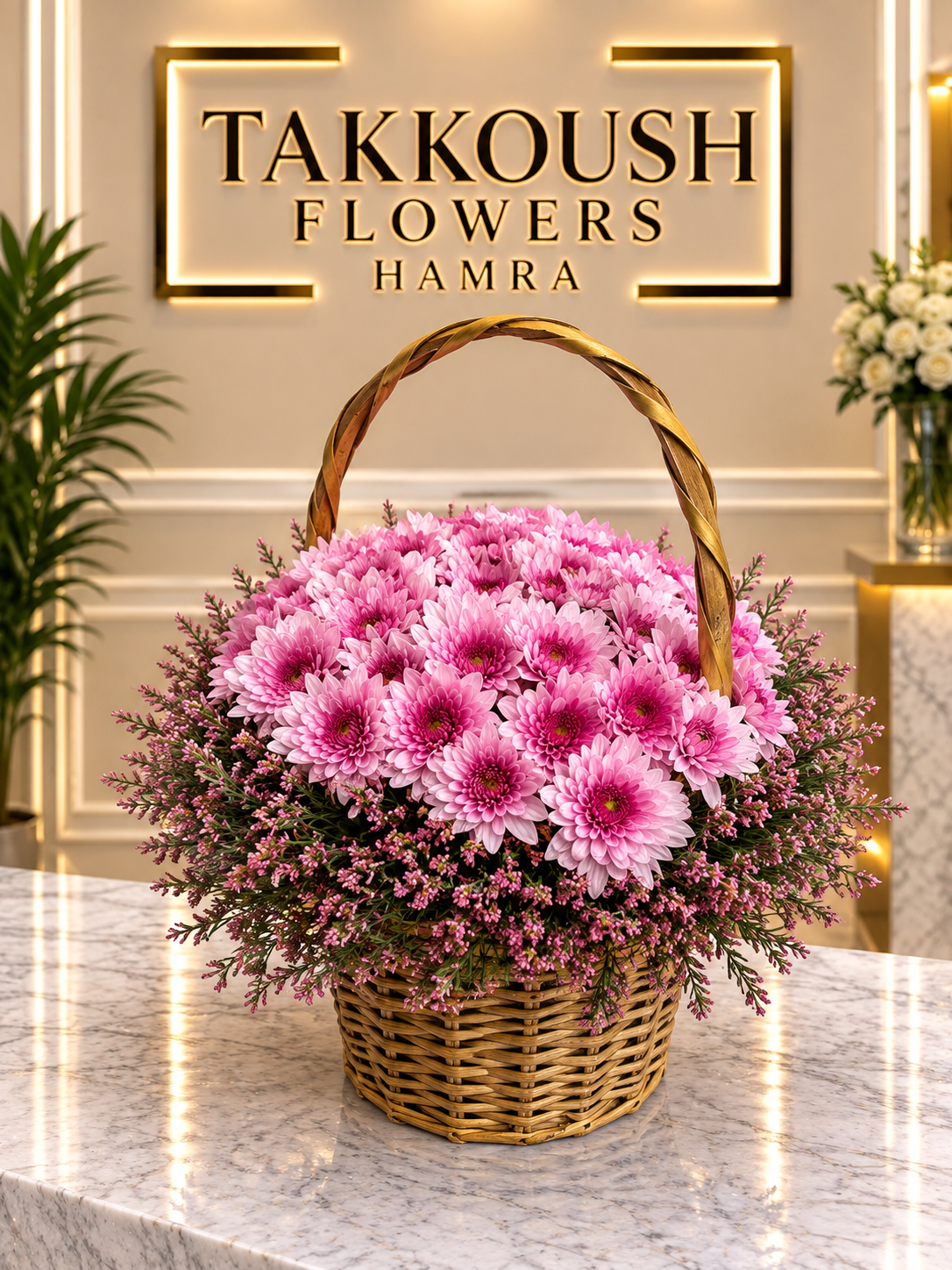 Pink Meadow Basket
