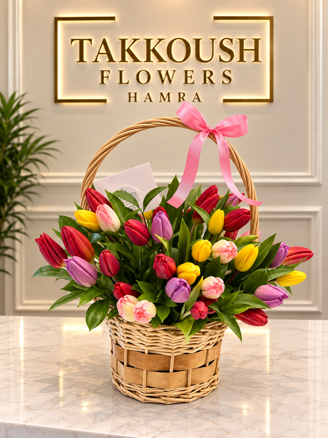 Tulips Rainbow Basket