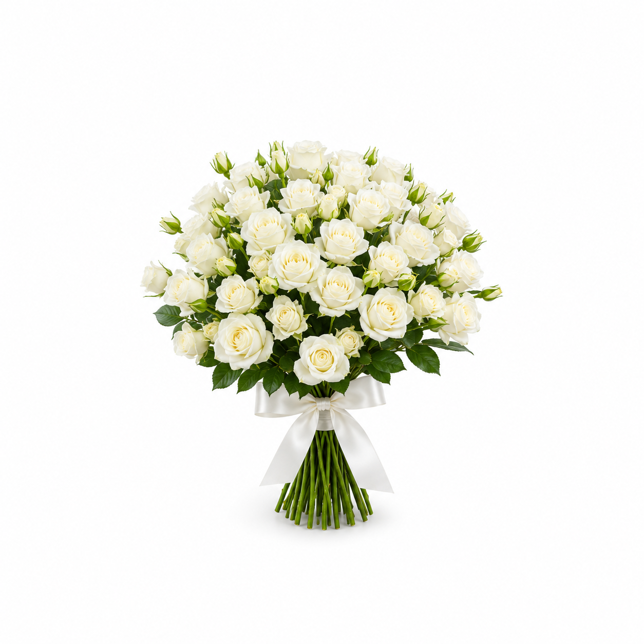 Real White Baby roses Bouquet