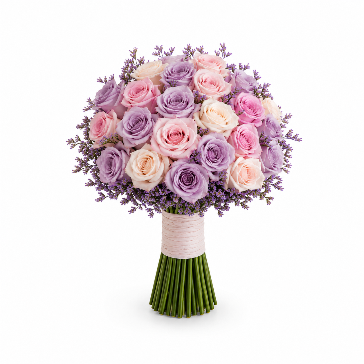 Real Pastel Rose Bridal Bouquet