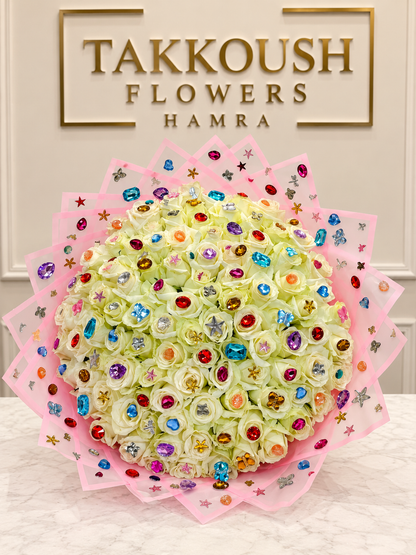 Jeweled Rose Bouquet – Crystal Bloom