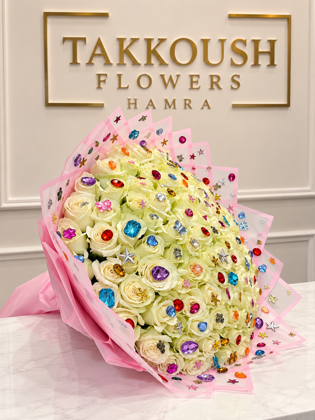 Jeweled Rose Bouquet – Crystal Bloom