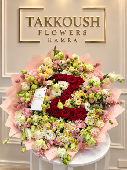 Mixed Bouquet with Rose Initial – Pretty Letter