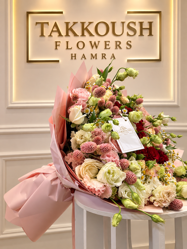 Mixed Bouquet with Rose Initial – Pretty Letter