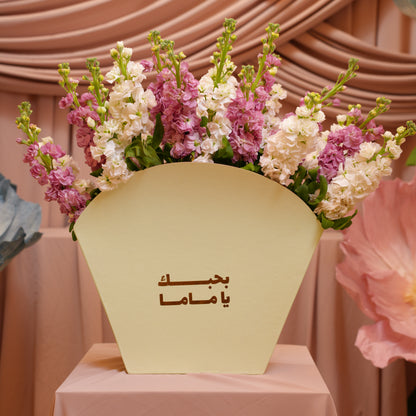 Fan Box White & Pink Matthiola