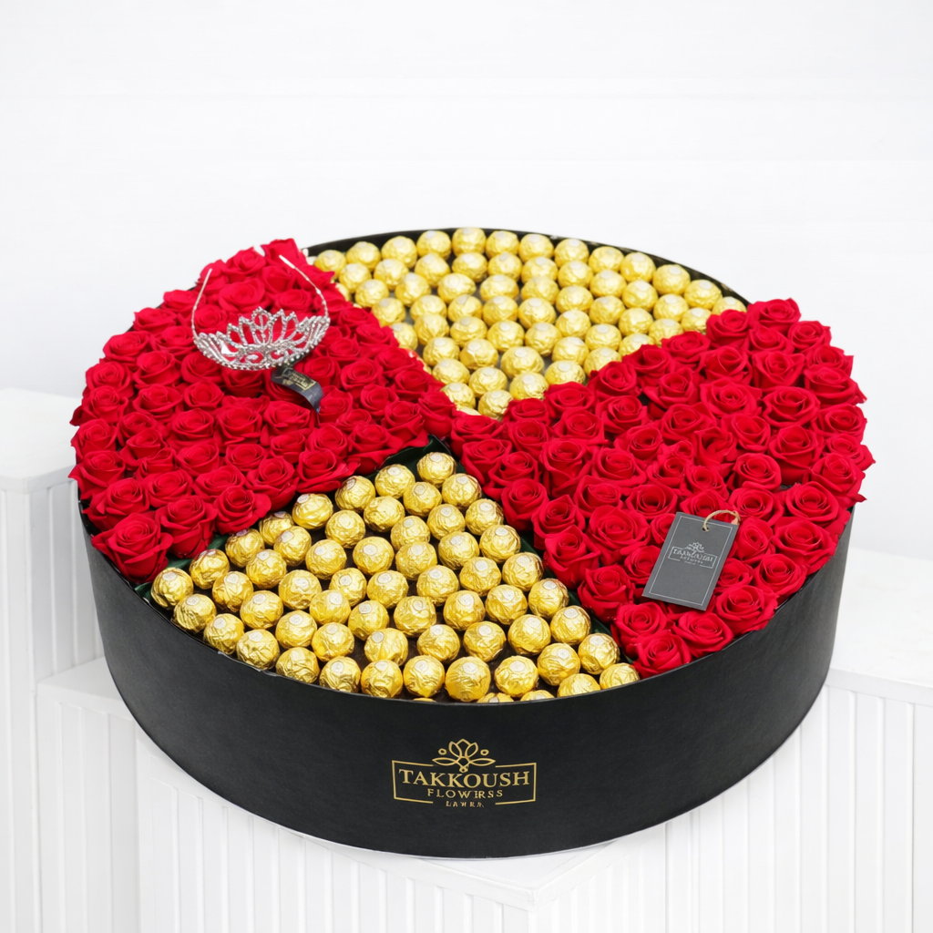 Elegant floral and chocolate hatbox