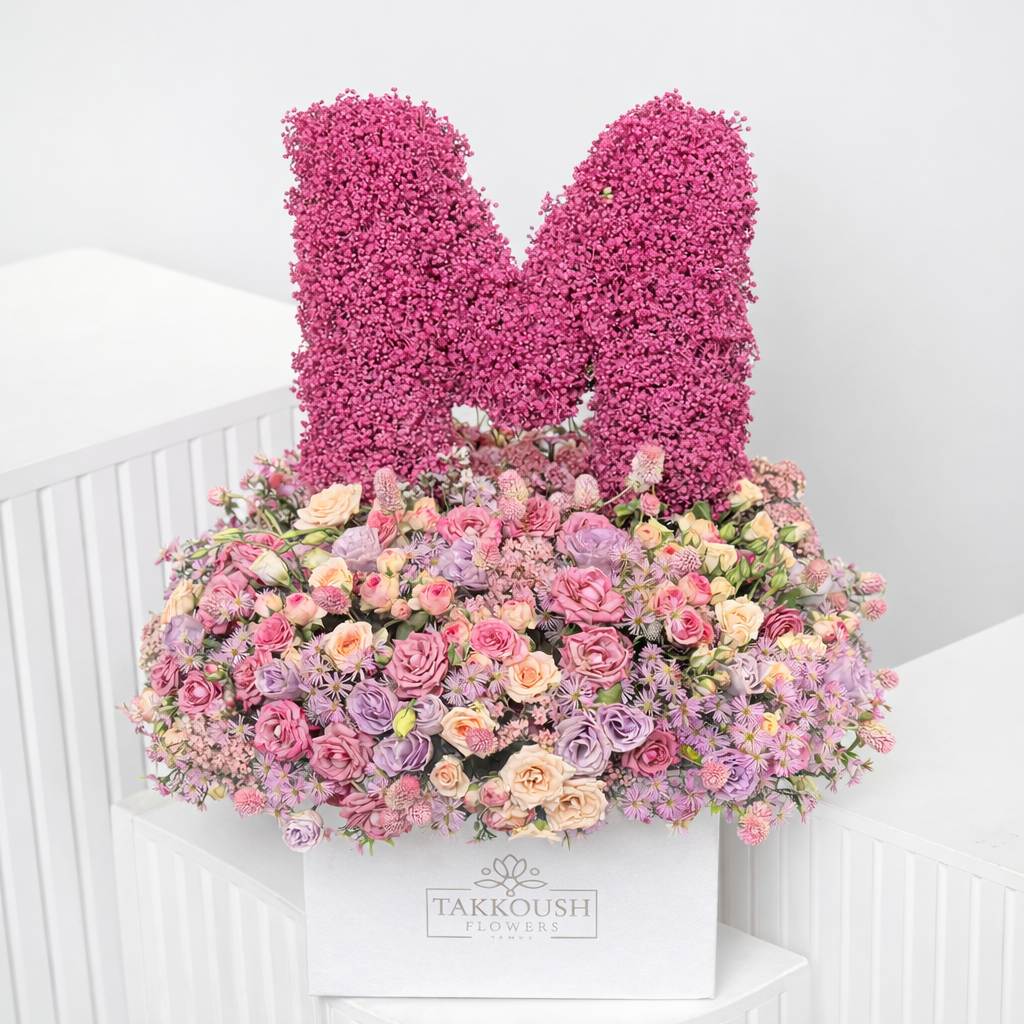 Floral Monogram Beauty Hat Box
