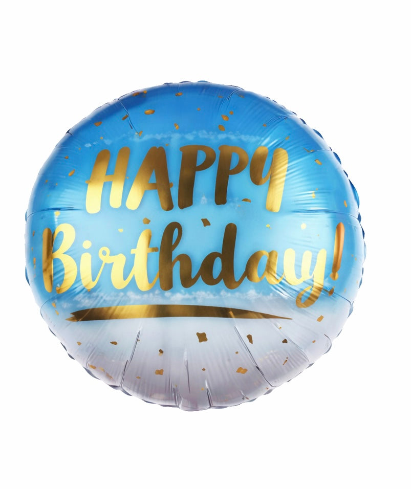 Happy Birthday Blue Helium Balloon