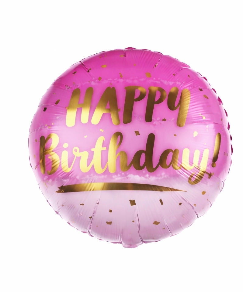 Happy Birthday Pink Helium Balloon