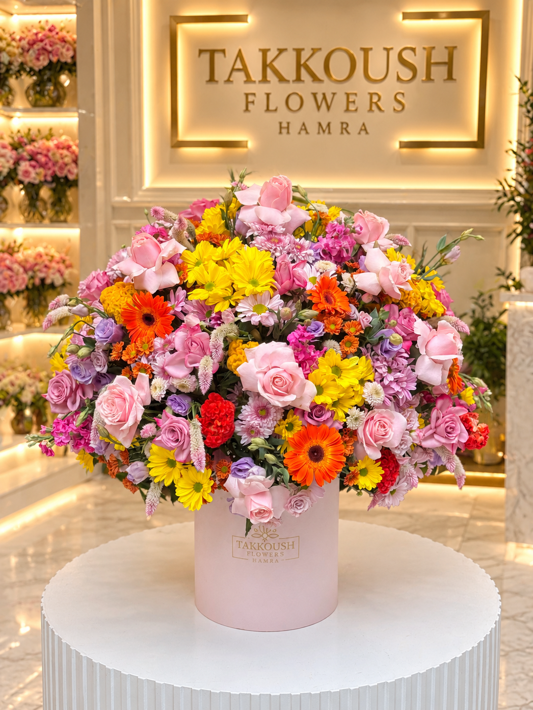 Mixed Flowers Hatbox – Blossom Fiesta