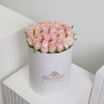 Light Pink Roses Hatbox