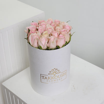 Light Pink Roses Hatbox