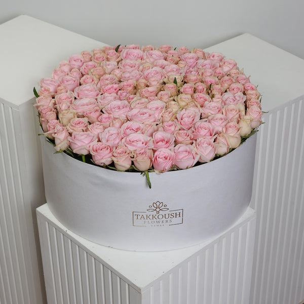 Light Pink Roses Hatbox
