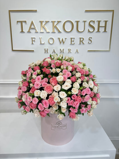 Pink & White Roses Hatbox – Sweet Pearl