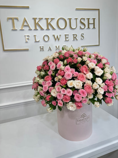Pink & White Roses Hatbox – Sweet Pearl