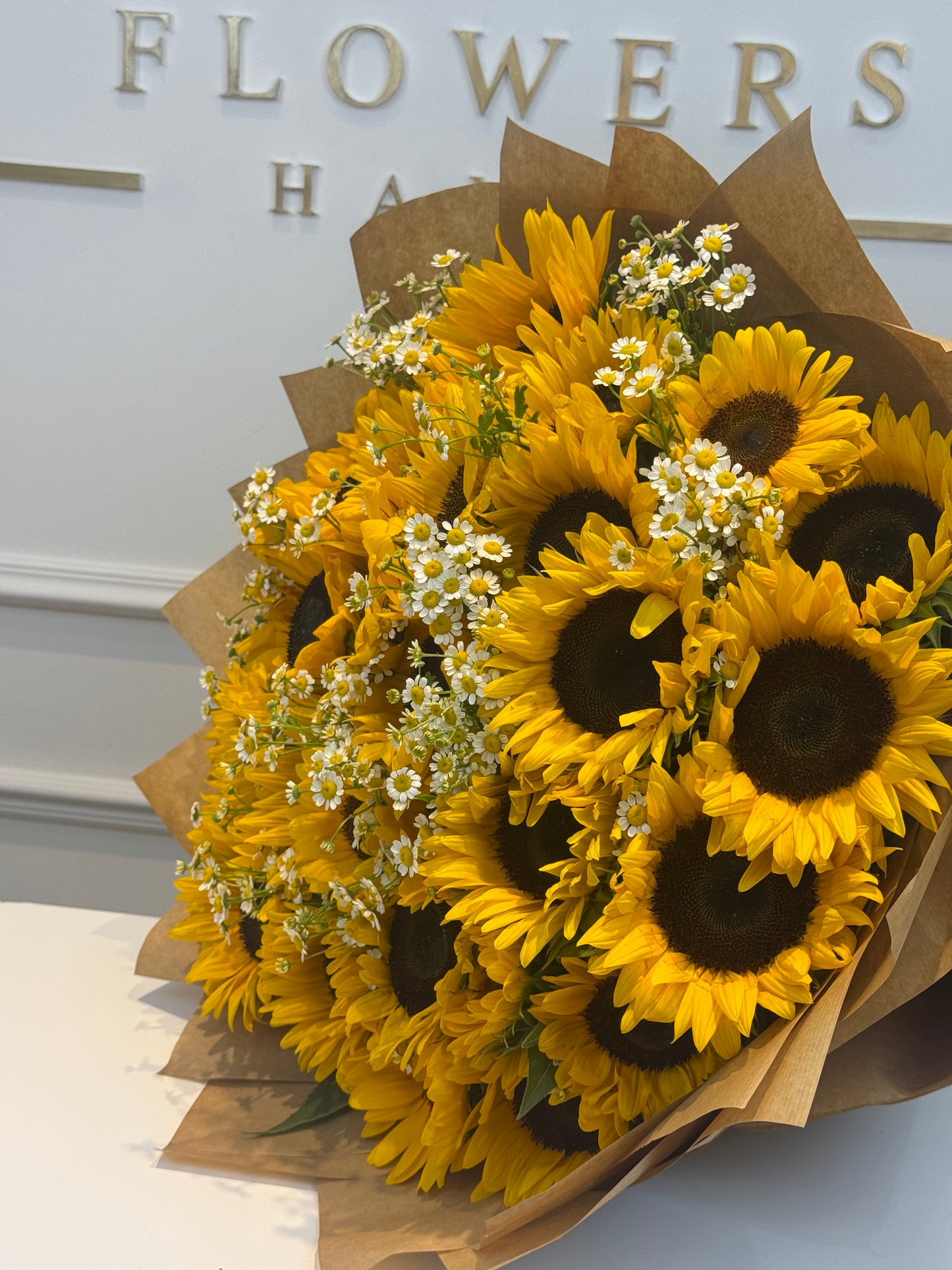 Sunflower & Chamomile Bouquet – Golden Sunlit
