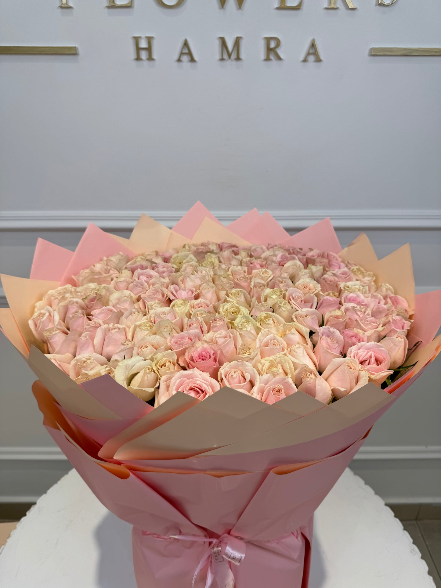 Ivory & Blush Infinity Roses